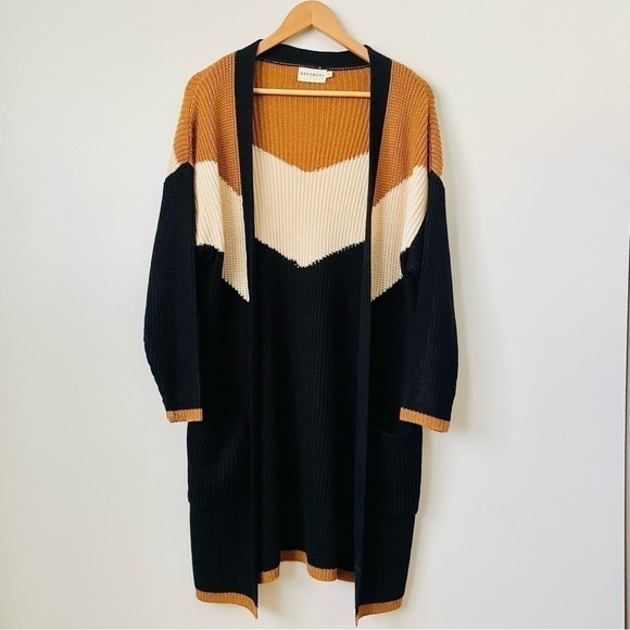 Dreamers Colorblock Long Cardigan, Sz S/M - Picture 3 of 8